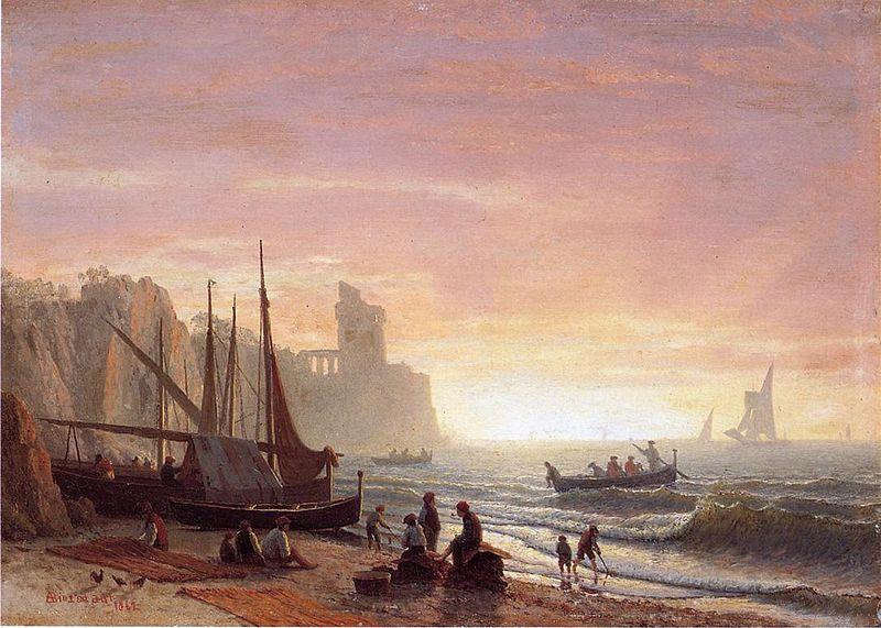Albert Bierstadt The_Fishing_Fleet France oil painting art